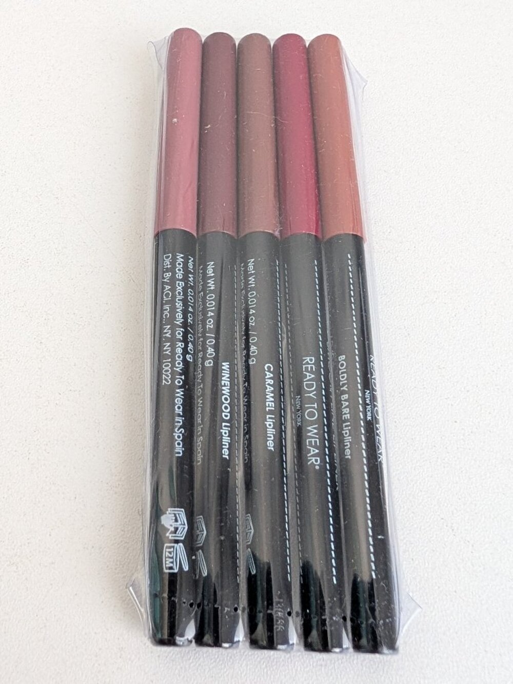 ACI Ready to Wear Smooth Line Lipliner Lot of 5 Assorted Shades Full Size New